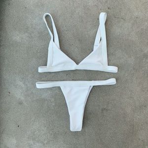 Arloswim Kenzie Ribbed Bikini Set White